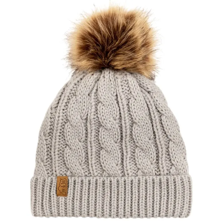 Adult Cable Knit Beanies | Grey