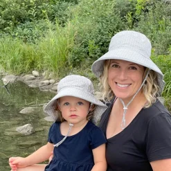 Adult Cotton Adventure Hats | Grey Herringbone