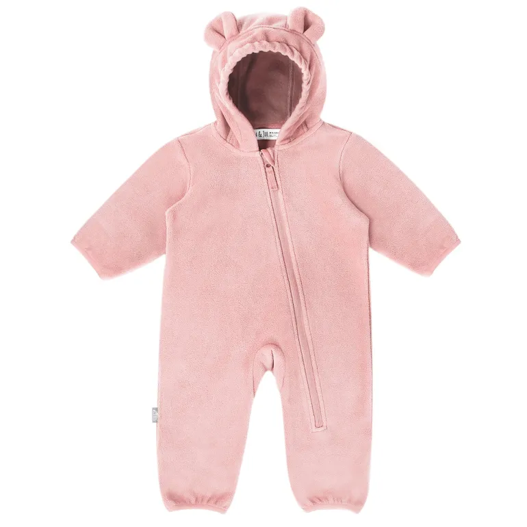 Baby Fleece Bunting Suit | Dusty Pink