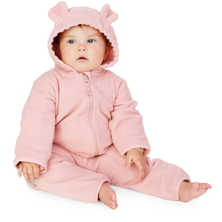 Baby Fleece Bunting Suit | Dusty Pink