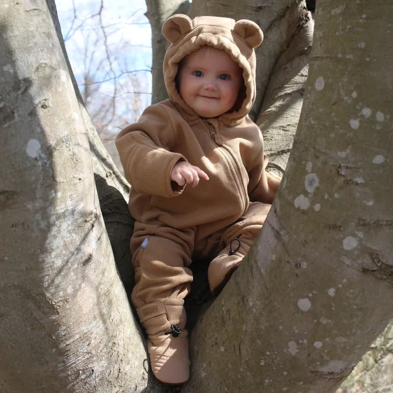 Baby Fleece Bunting Suit | Soft Brown