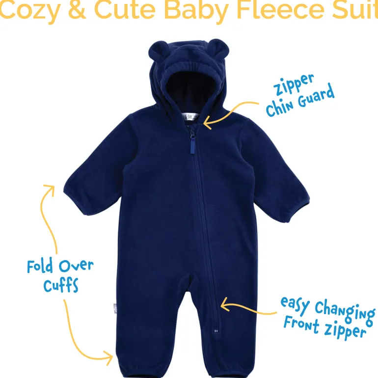 Baby Fleece Bunting Suit | Soft Brown
