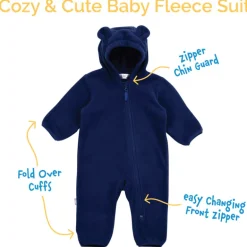 Baby Fleece Bunting Suit | Navy