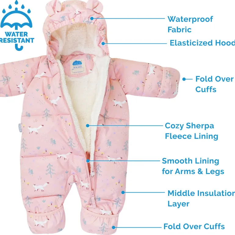 Baby Snowsuit | Pink Forest