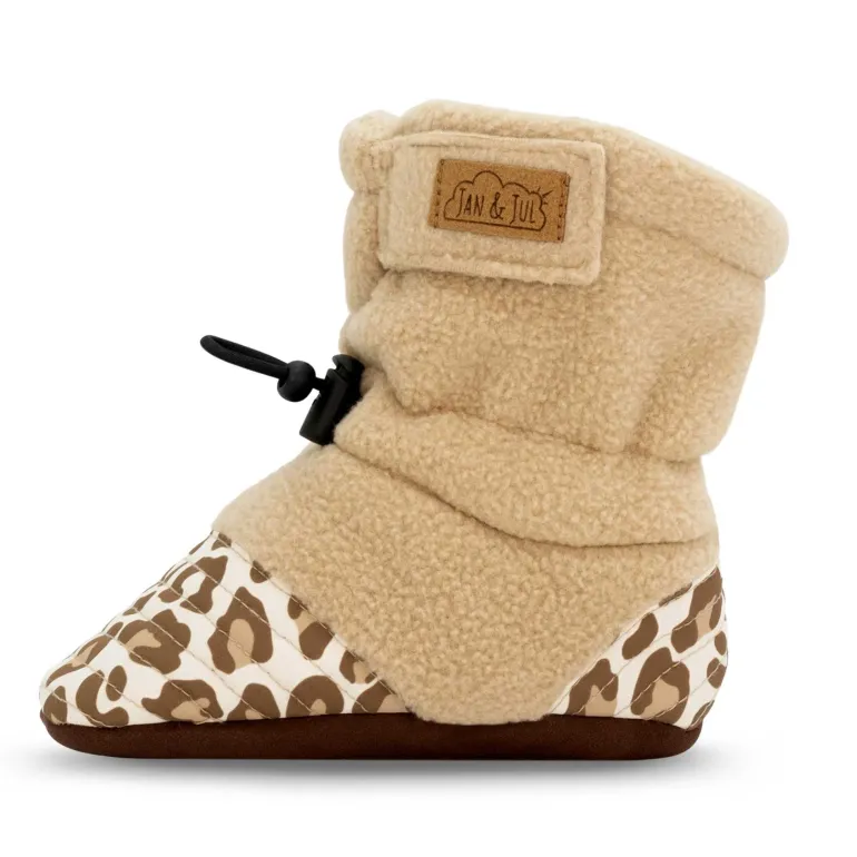 Baby Stay-Put Cozy Booties | Leopard