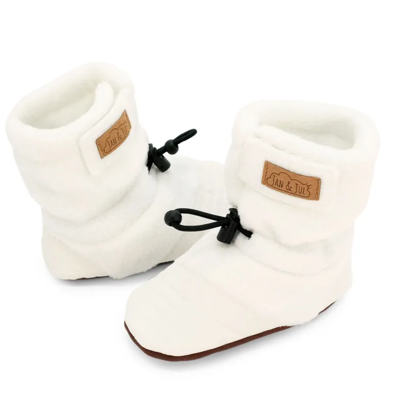Baby Stay-Put Cozy Booties | Cream