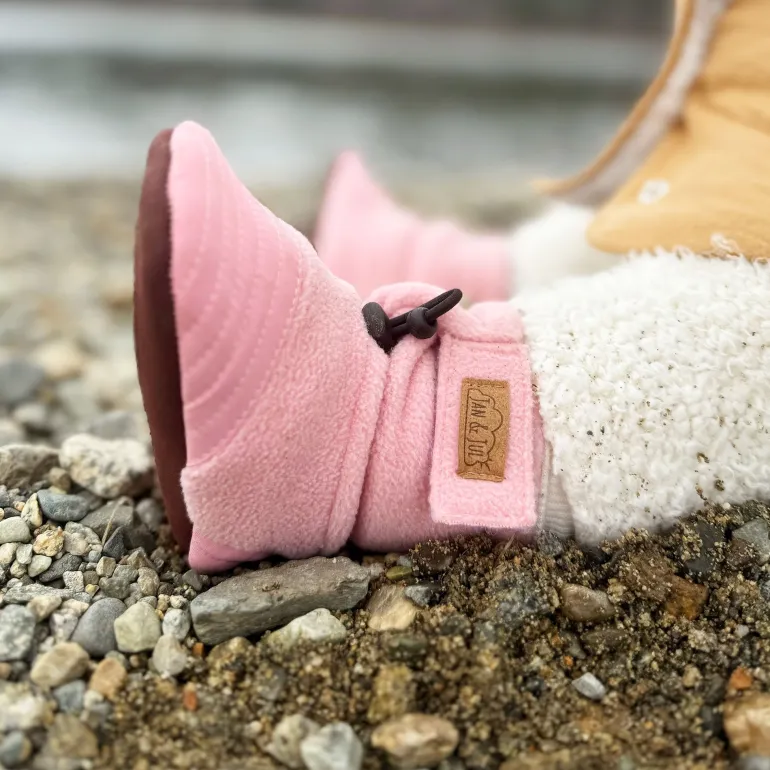 Baby Stay-Put Cozy Booties | Dusty Pink