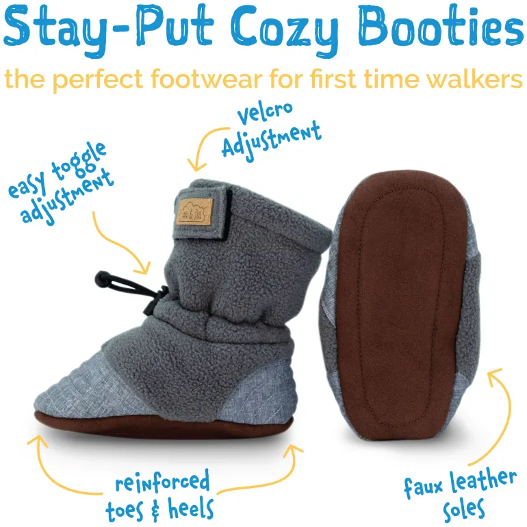Baby Stay-Put Cozy Booties | Dusty Pink