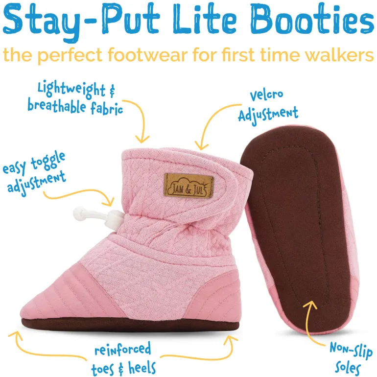 Baby Stay-Put Lite Booties | Dusty Pink