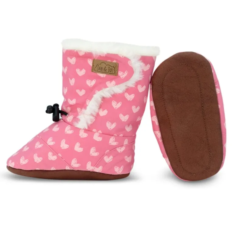 Baby Stay-Put Winter Booties | Hearts