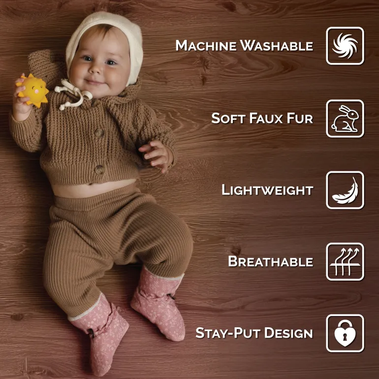 Baby Stay-Put Winter Booties | Hearts