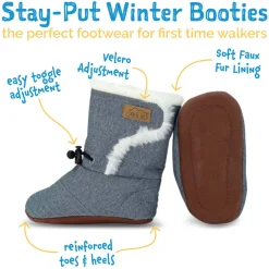 Baby Stay-Put Winter Booties | Heather Grey