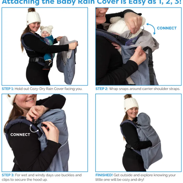 Baby Waterproof Carrier Cover | Heather Grey
