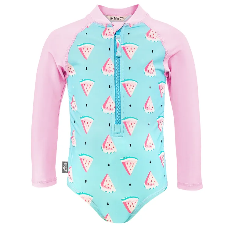 Girls One Piece UV Swimsuit | Watermelon