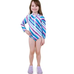 Girls One Piece UV Swimsuit | Summer Stripes