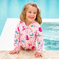 Girls One Piece UV Swimsuit | Pink Mermaid