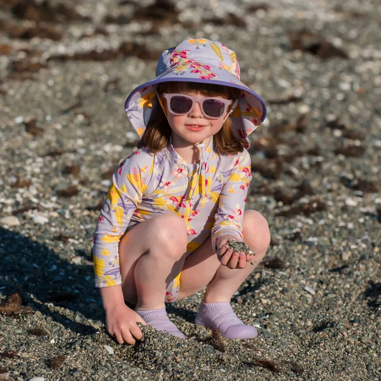 Girls One Piece UV Swimsuit | Tropical Bloom