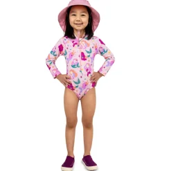 Girls One Piece UV Swimsuit | Pink Mermaid
