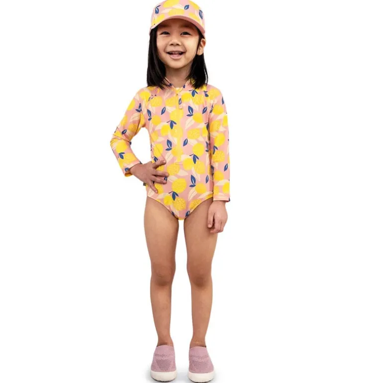 Girls One Piece UV Swimsuit | Summer Citrus