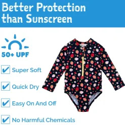 Girls One Piece UV Swimsuit | Strawberry
