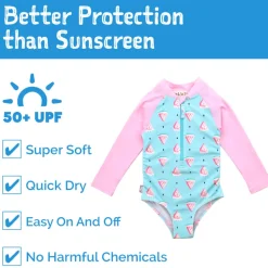 Girls One Piece UV Swimsuit | Watermelon