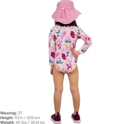 Girls One Piece UV Swimsuit | Pink Mermaid