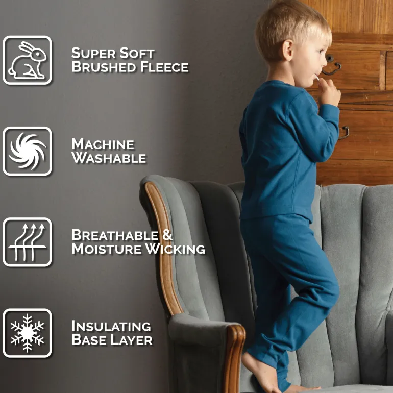 Kids Base Layer Pants | Deep Blue