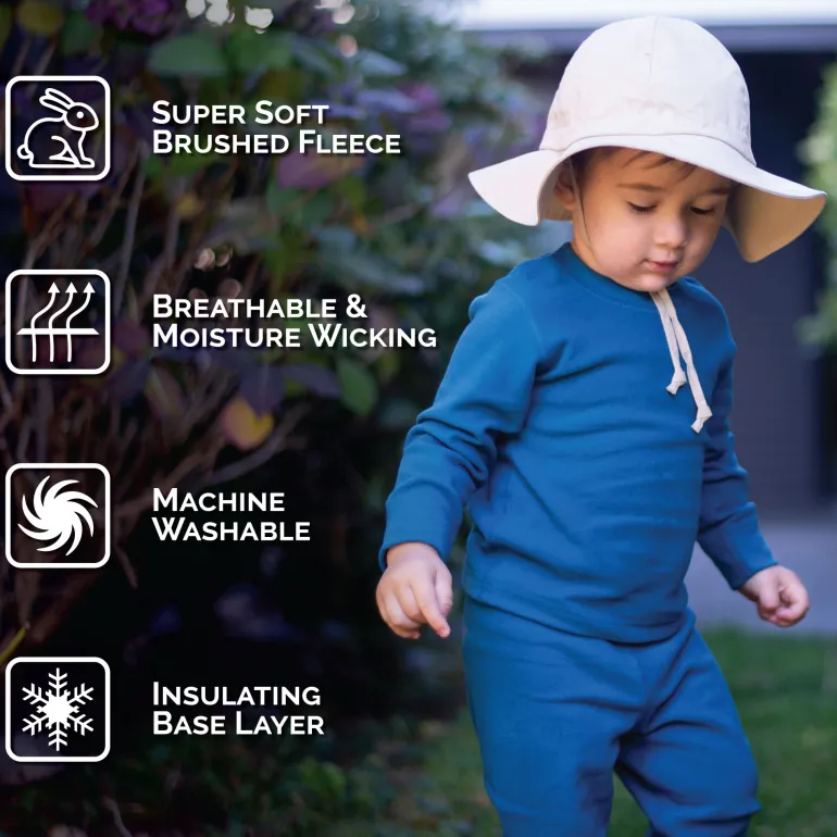 Kids Base Layer Tops | Deep Blue