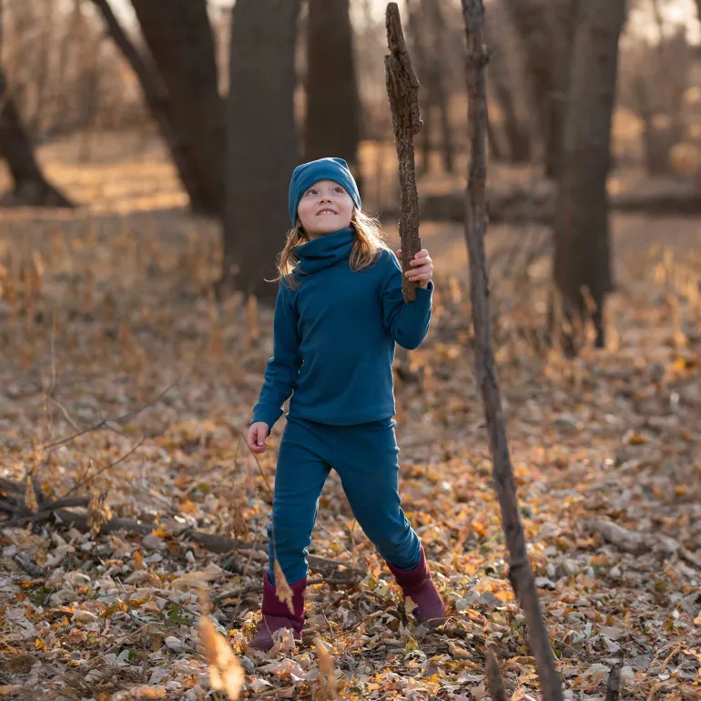 Kids Base Layer Tops | Deep Blue
