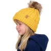 Kids Cable Knit Beanies | Mustard