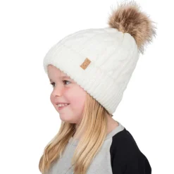 Kids Cable Knit Beanies | Cream
