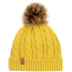 Kids Cable Knit Beanies | Mustard