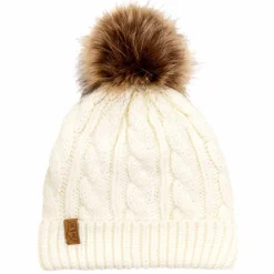 Kids Cable Knit Beanies | Cream