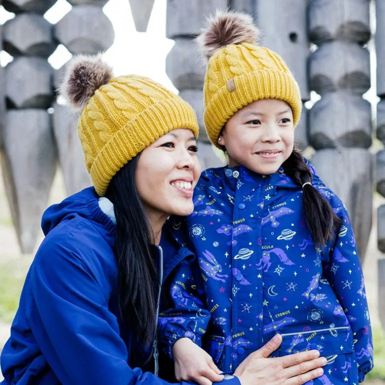 Kids Cable Knit Beanies | Mustard