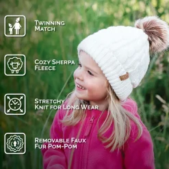 Kids Cable Knit Beanies | Mustard