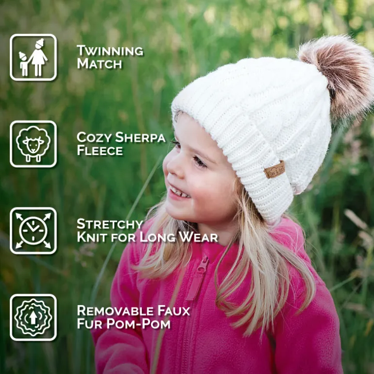 Kids Cable Knit Beanies | Mustard