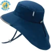 Kids Cotton Adventure Hats | Navy with Grey Trim