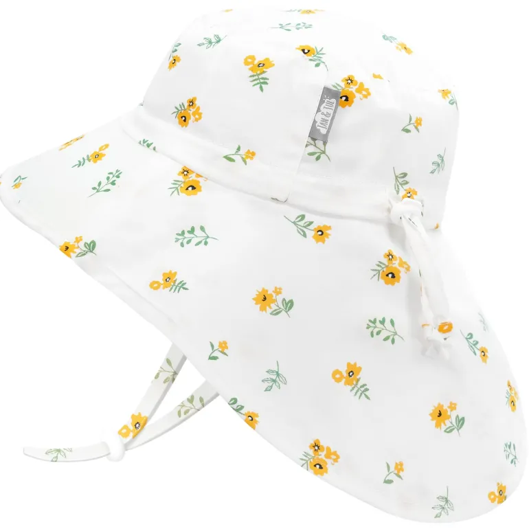 Kids Cotton Adventure Hats | Yellow Flower