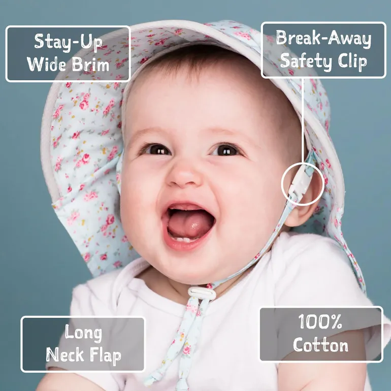 Kids Cotton Adventure Hats | Grey Herringbone