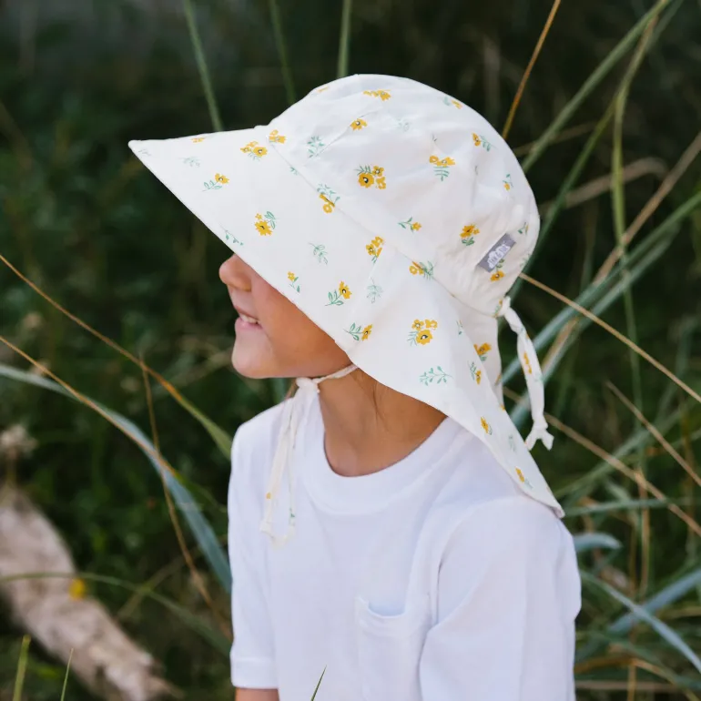 Kids Cotton Adventure Hats | Yellow Flower
