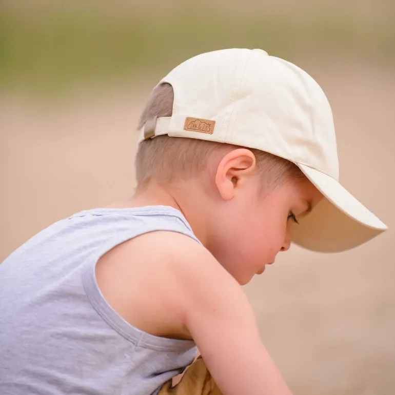 Kids Cotton Baseball Caps | Beige