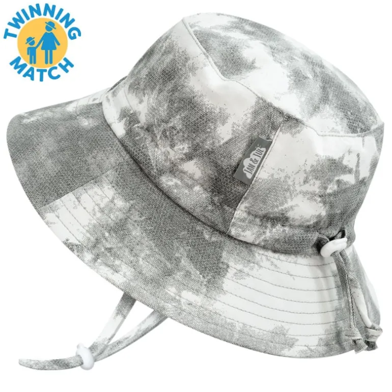 Kids Cotton Bucket Hats | Black Tie-Dye