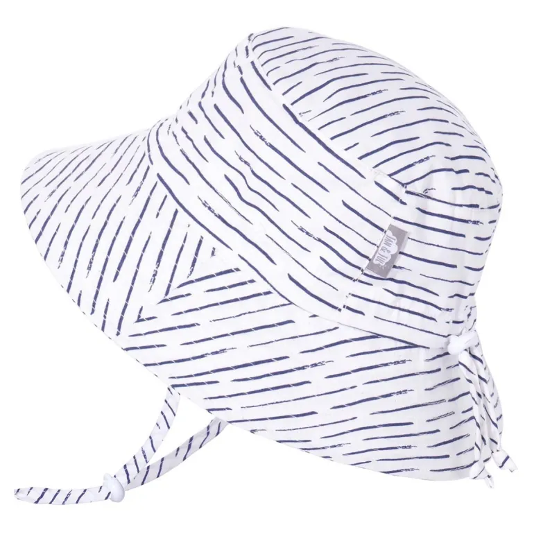 Kids Cotton Bucket Hats | White Waves