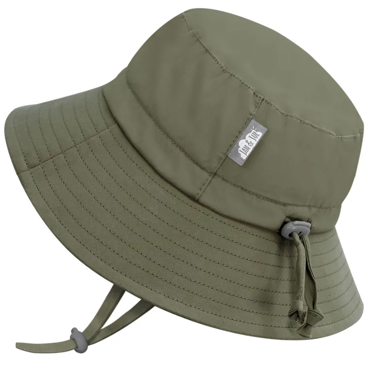 Kids Cotton Bucket Hats | Army Green