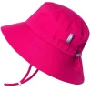 Kids Cotton Bucket Hats | Hot Pink