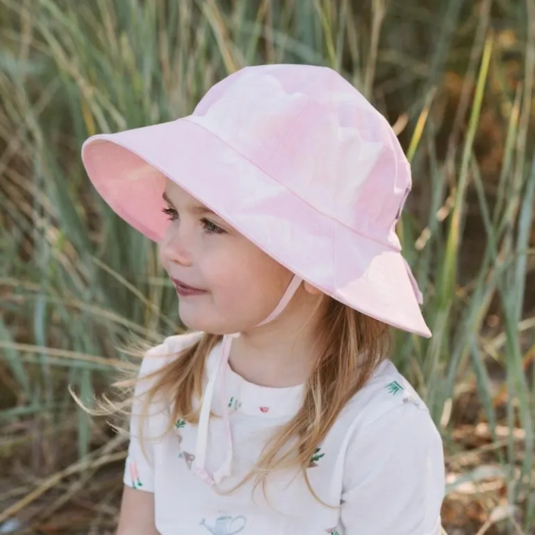 Kids Cotton Bucket Hats | Pink Tie-Dye