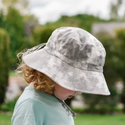 Kids Cotton Bucket Hats | Black Tie-Dye