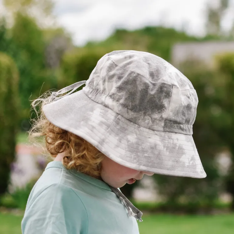 Kids Cotton Bucket Hats | Black Tie-Dye