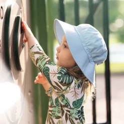 Kids Cotton Bucket Hats | Light Blue