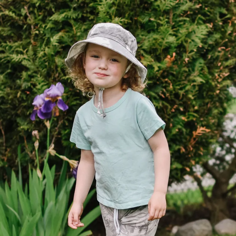 Kids Cotton Bucket Hats | Black Tie-Dye